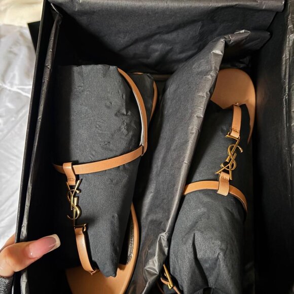 Christmas Closet Clearnce Sale - YSL Saint Laurent Cassandra Sandals, 7 1/2 - Picture 1 of 4